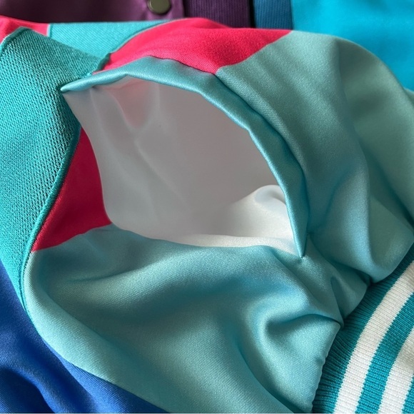 KAWS x MIRA MIKATI sz 40 S White Blue Bomber Jacket Snap Buttons $1895 - Picture 16 of 16